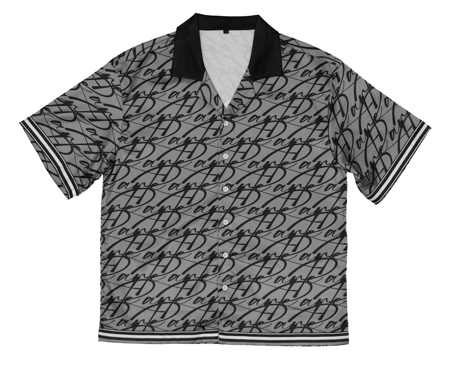 Monogram Satin Shirt (Grey)