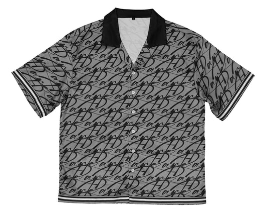 Monogram Satin Shirt (Grey)