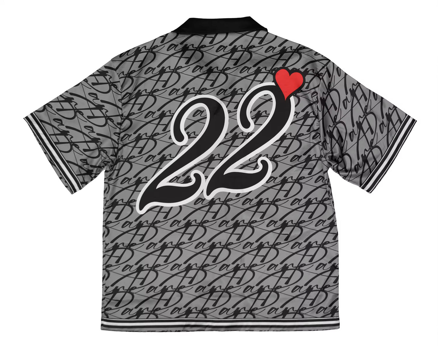 Monogram Satin Shirt (Grey)